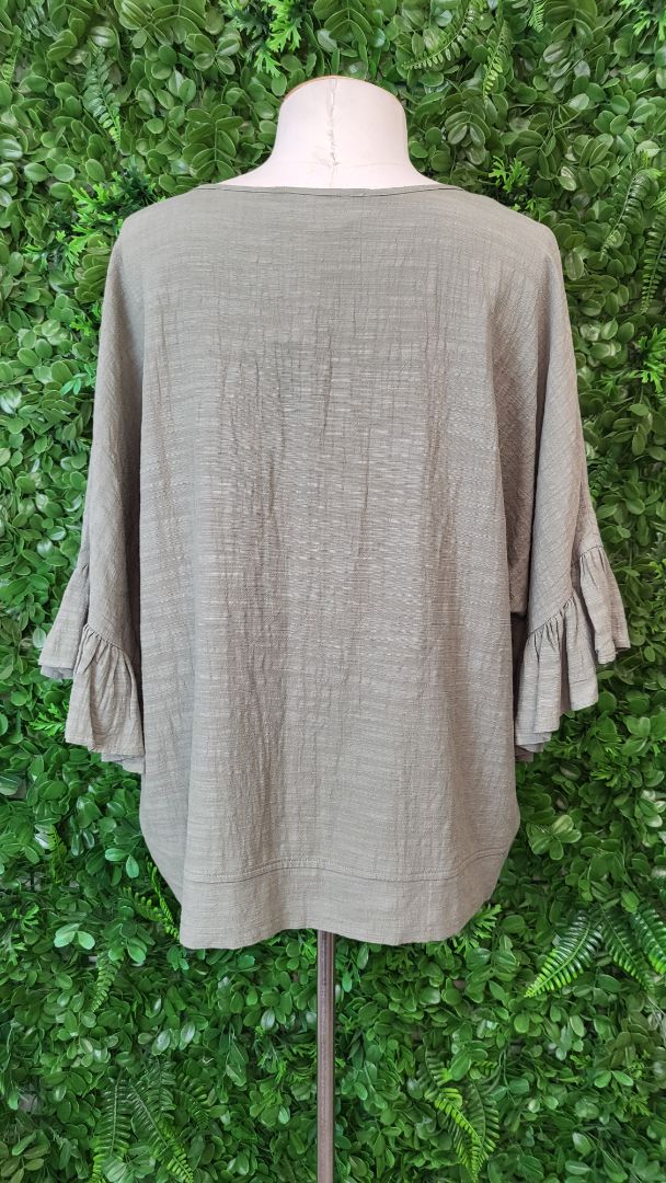 Decjuba Olive Ruffle Top (10)