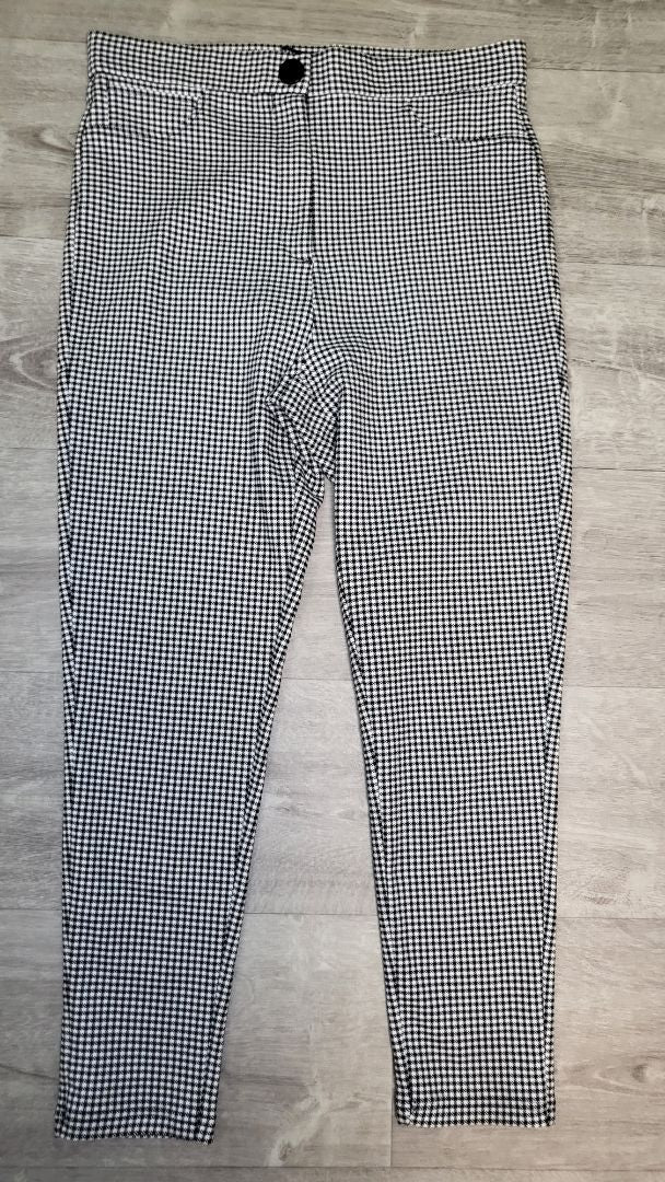 Zara Black/White Check Ponti Pants (14)