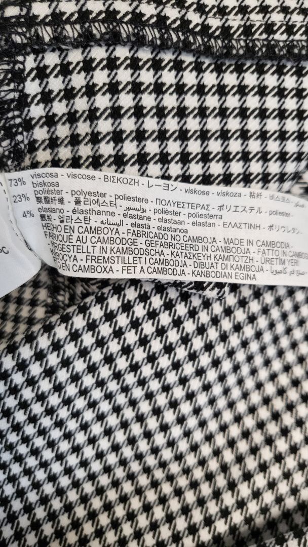 Zara Black/White Check Ponti Pants (14)