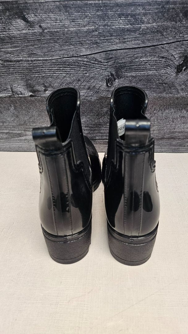 UGG Black Vivien PVC Gumboot NEW (41)