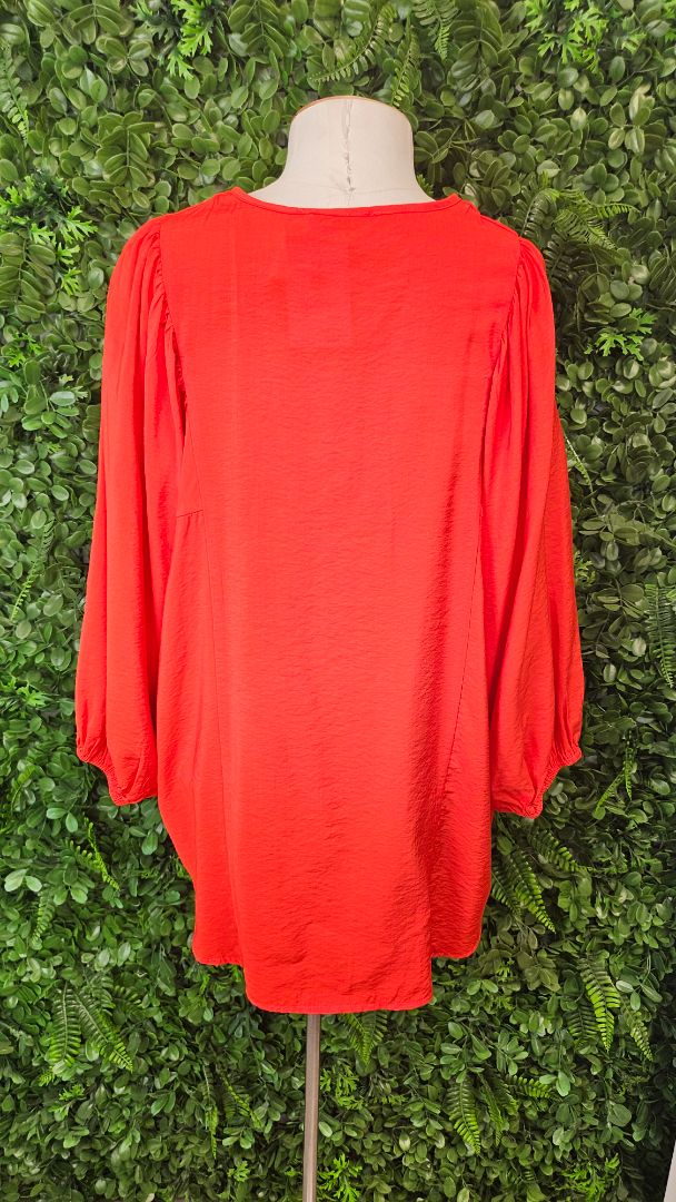 Betty Basics Orange Billow Sleeve Top (10-12)