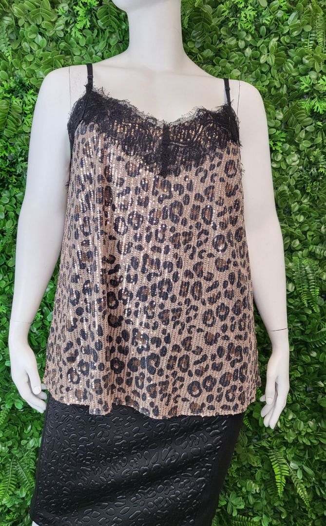 Isla-Maree Animal Print Sequin Cami (18-20)