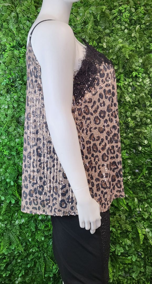 Isla-Maree Animal Print Sequin Cami (18-20)