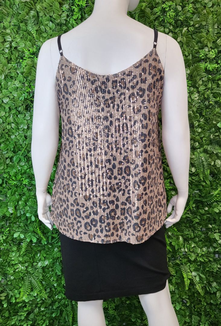 Isla-Maree Animal Print Sequin Cami (18-20)