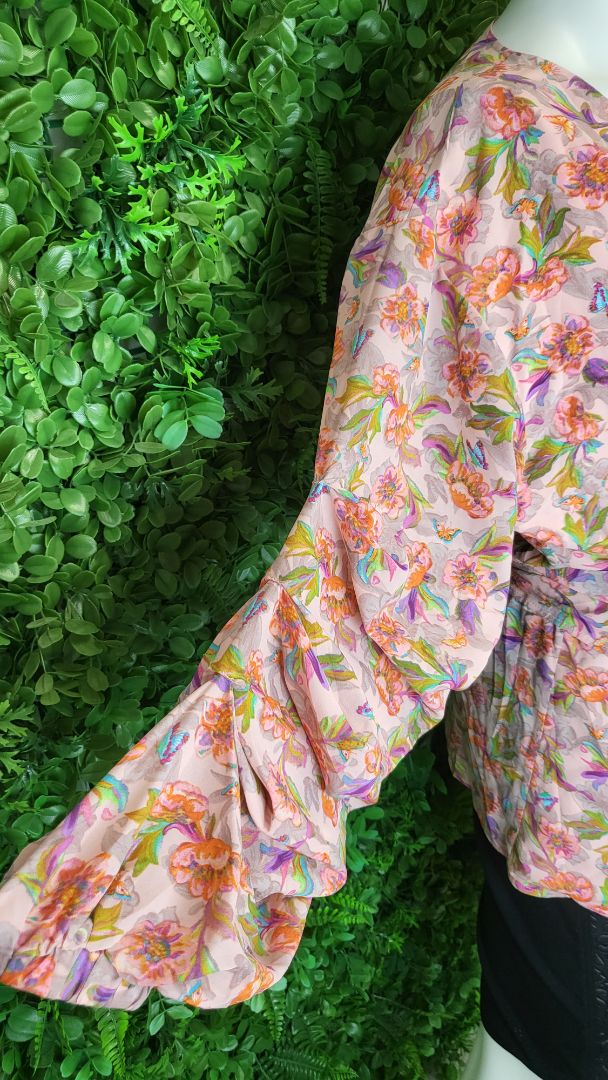 Friday Flamingo Floral Wrap Top BNWT (20-22)