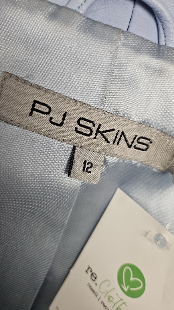 PJ Skins Sky Blue Leather Blazer (12)
