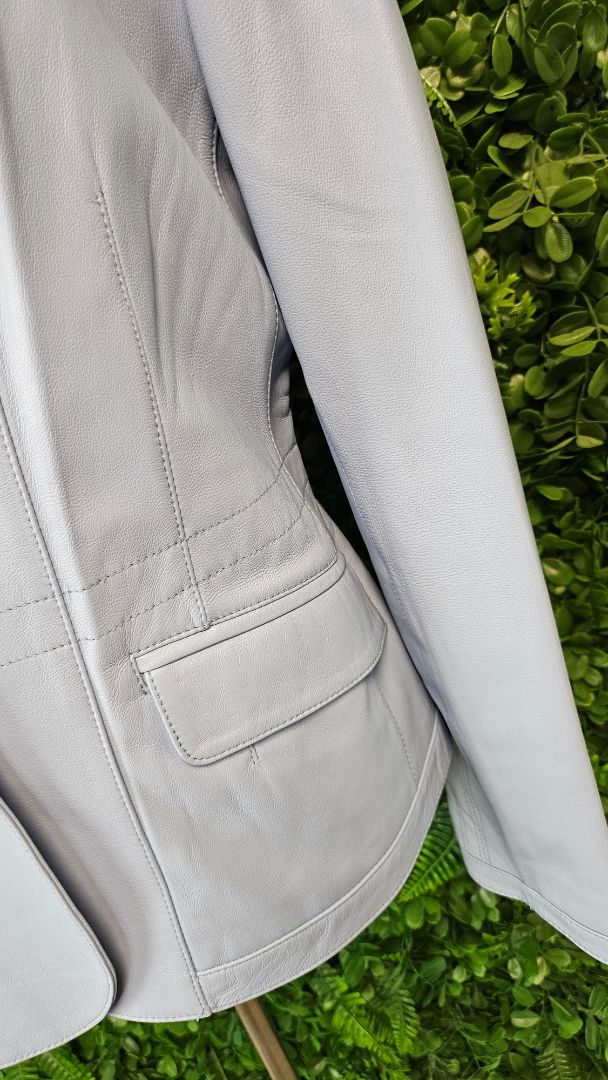 PJ Skins Sky Blue Leather Blazer (12)