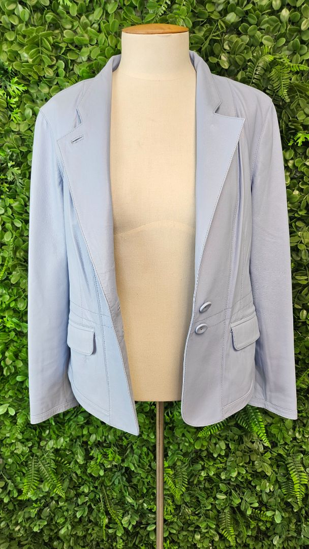 PJ Skins Sky Blue Leather Blazer (12)