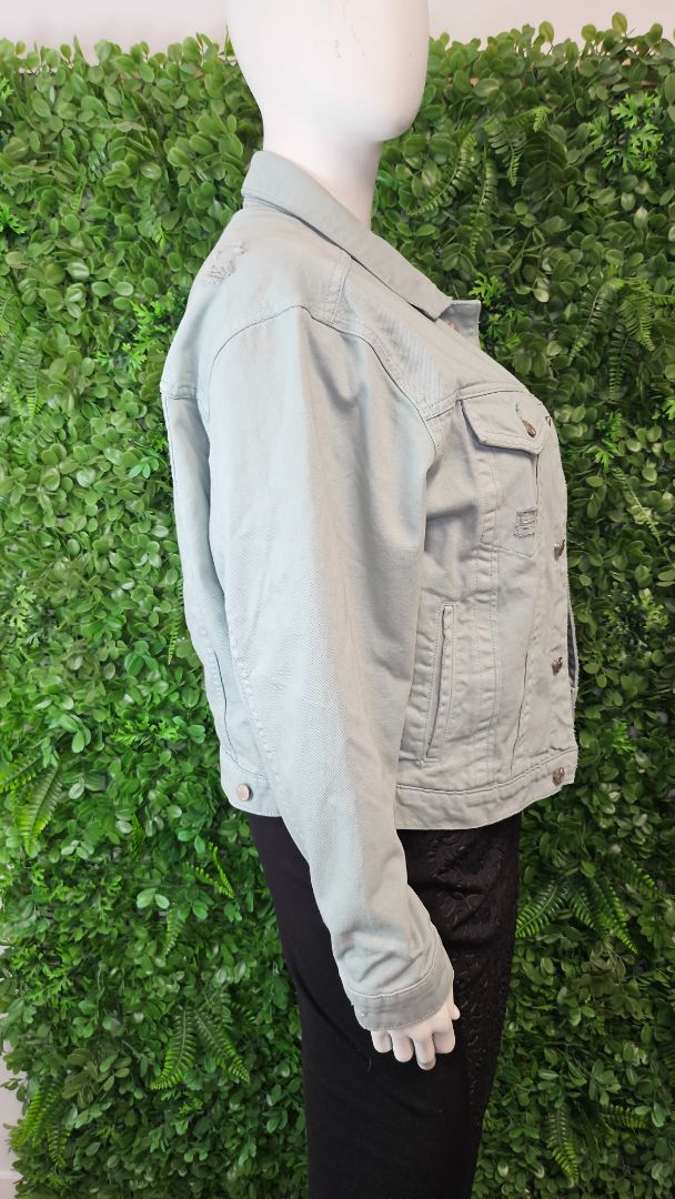 Max Mint Green Distressed Denim Jacket (14)