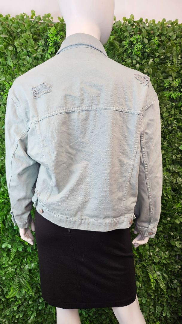 Max Mint Green Distressed Denim Jacket (14)