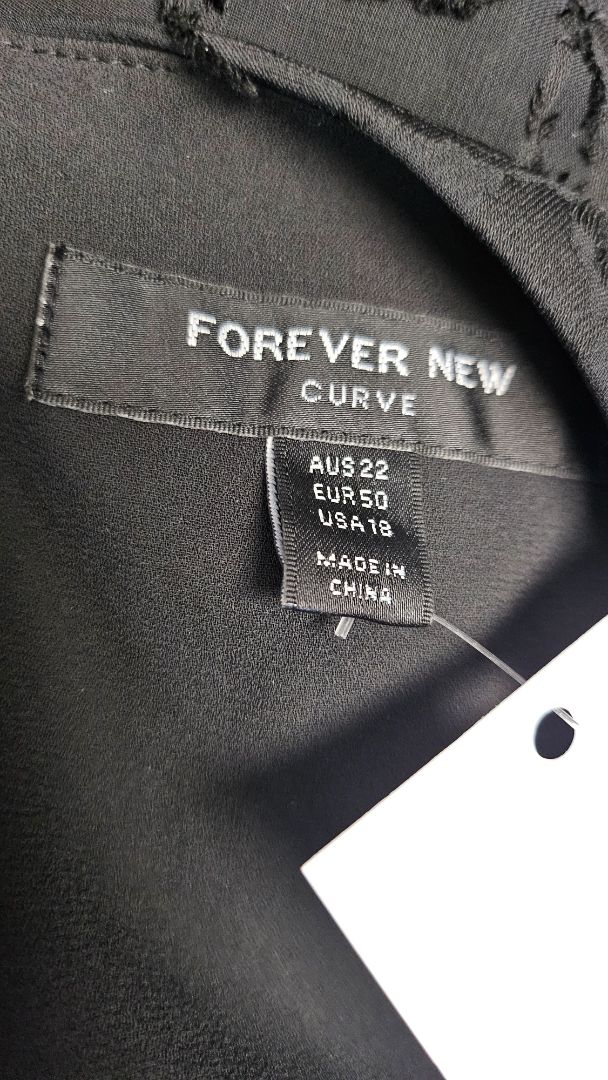 Forever New Black Burnt Out Dress (22)