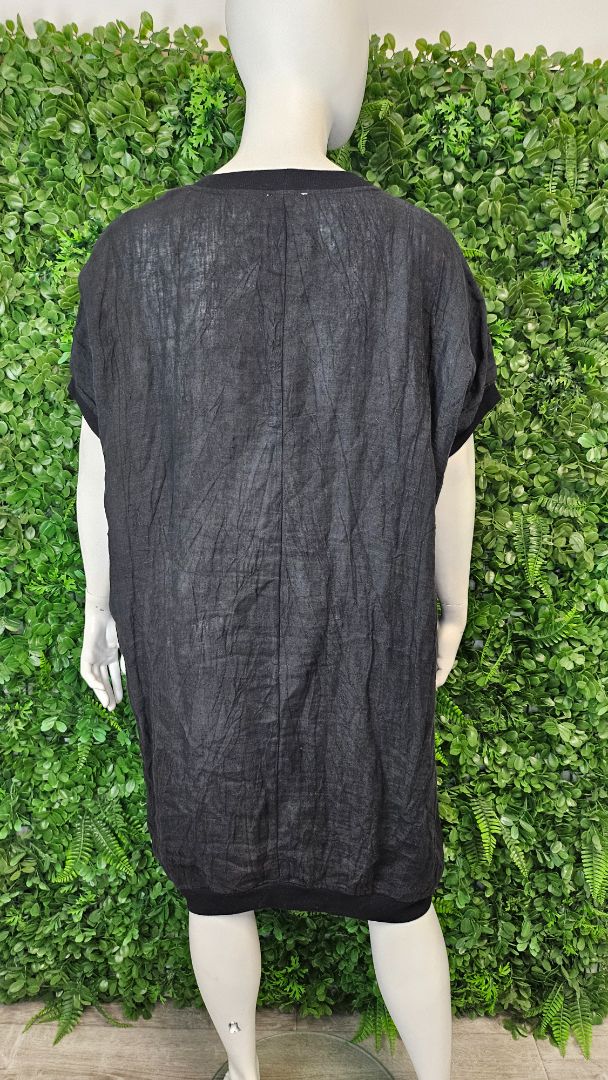 Isla-Maree Black Linen Blend Dress (18-20)