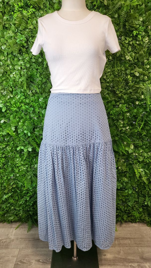 Witchery Blue Broderie Skirt (12)