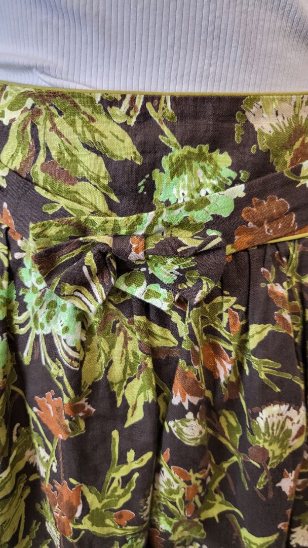 Cue Floral Linen A-Line Skirt (12)