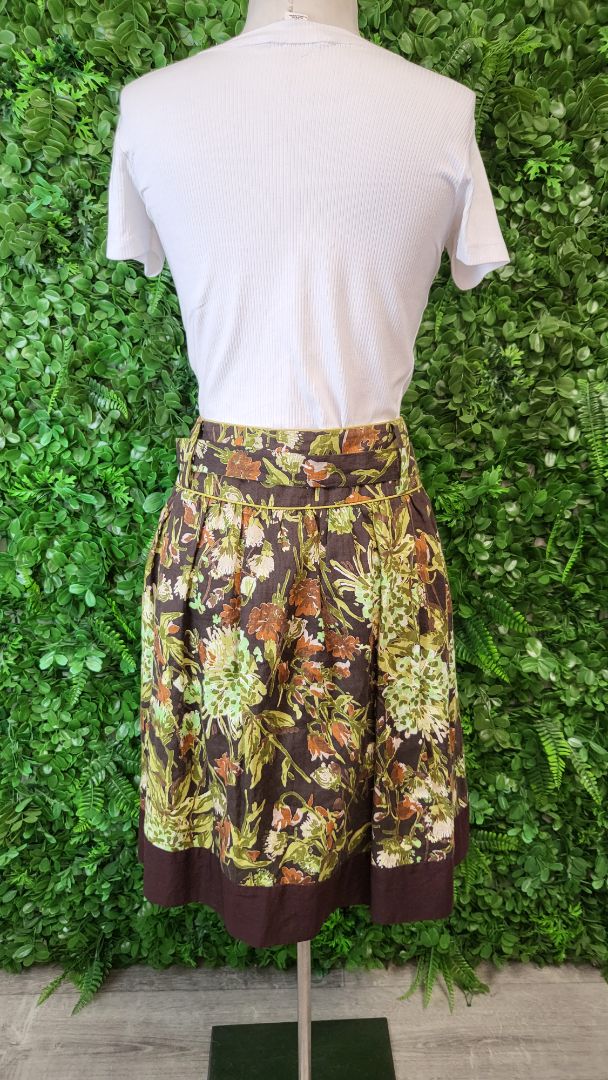 Cue Floral Linen A-Line Skirt (12)