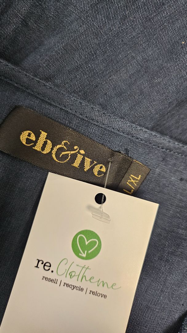 Eb & Ive Petrol Linen Top (14-16)