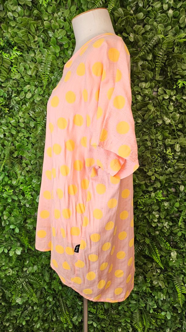 Jellicoe Pink/Yellow Polka dot Top (12-14)