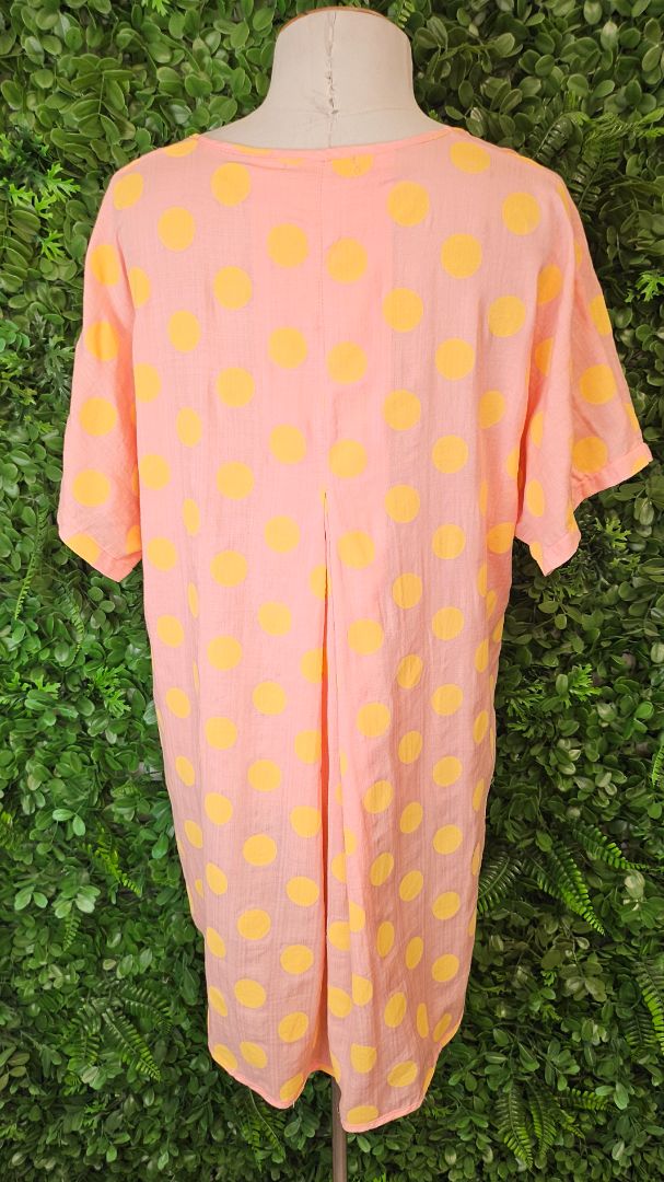 Jellicoe Pink/Yellow Polka dot Top (12-14)