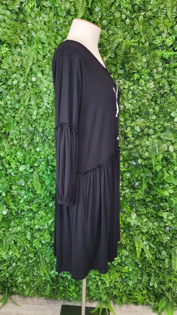 Bambu Road Black Drop Hem Dress (8-10)