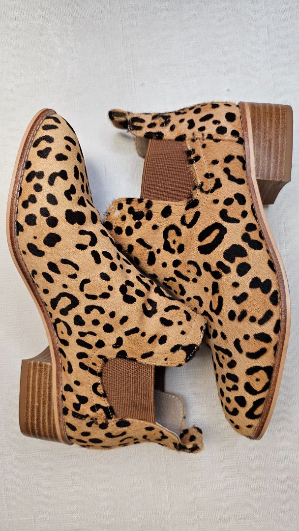 Nude Animal Print Ankle Boot (38)