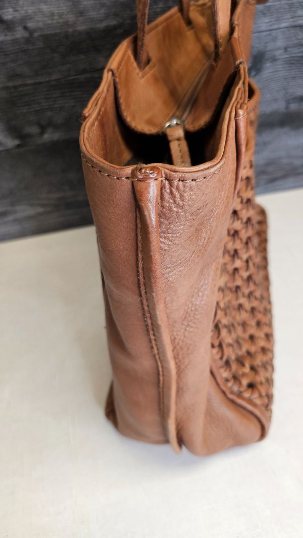 Colorado Tan Leather Tote Bag (42cmx30cmx12cm)