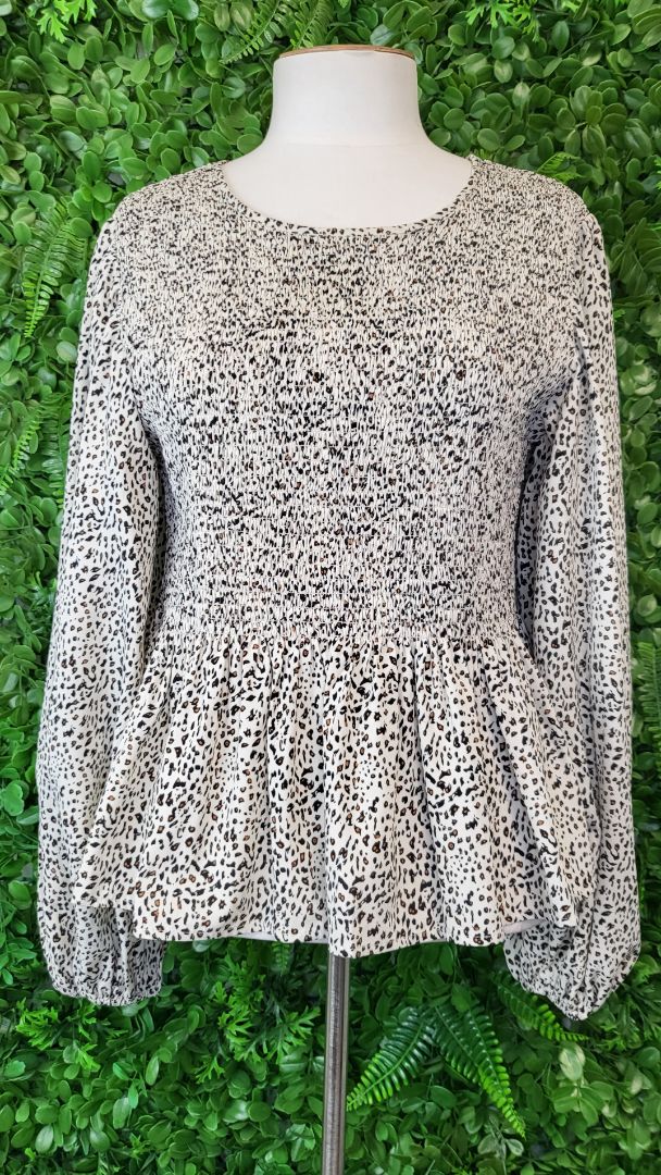 Billie The Label Animal Print Shirred Top (10)