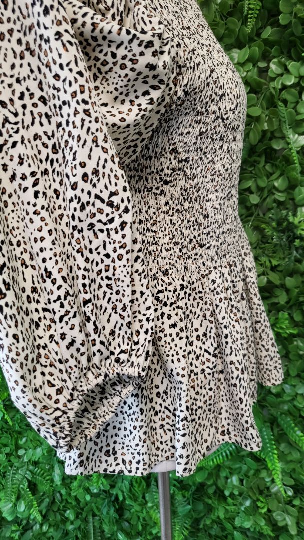Billie The Label Animal Print Shirred Top (10)