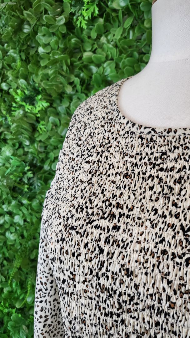 Billie The Label Animal Print Shirred Top (10)