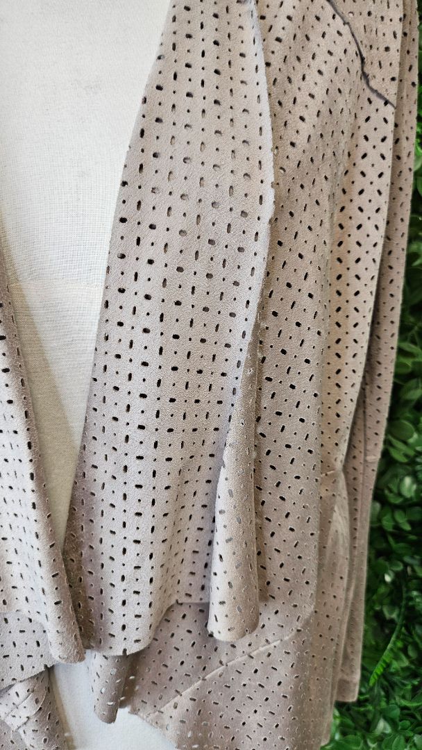 Loobies Story Taupe Faux Suede Jacket (14)