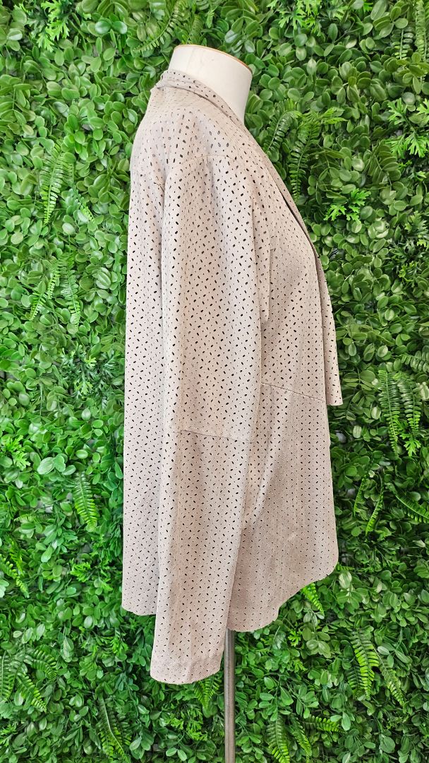 Loobies Story Taupe Faux Suede Jacket (14)