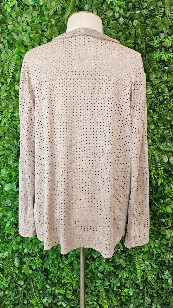 Loobies Story Taupe Faux Suede Jacket (14)