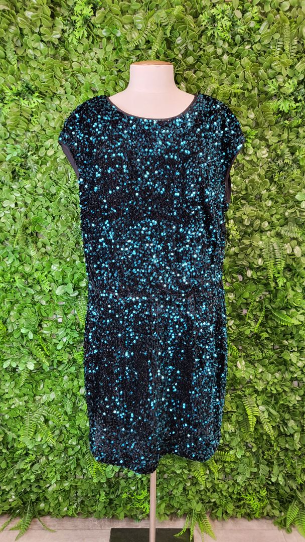 City Chic Teal Sequin Dress (16)