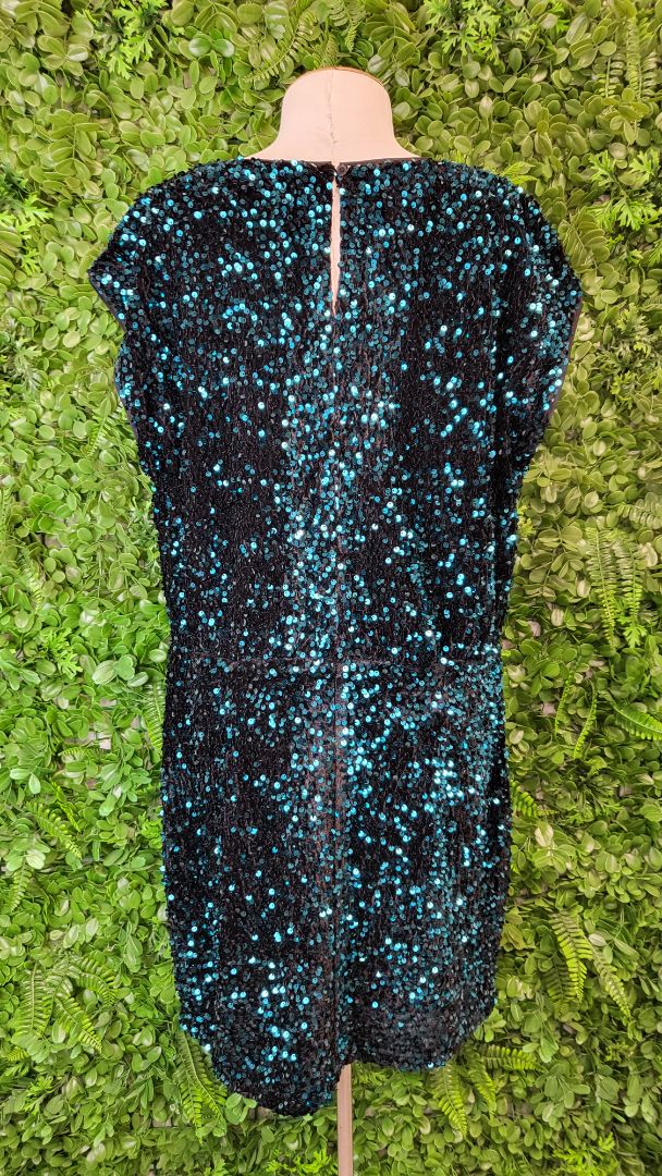 City Chic Teal Sequin Dress (16)