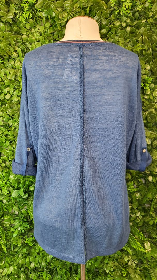 Threadz Blue Sequin Detail Top (10-12)