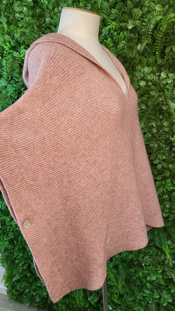Italian Affair Salmon Poncho Knit Top (10-16)
