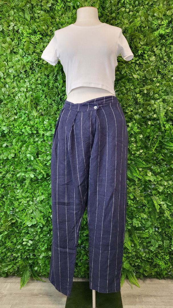 Banana Blue Pinstripe Pleat Front Pant (14)