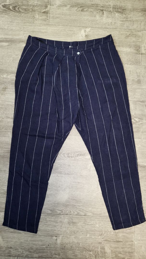 Banana Blue Pinstripe Pleat Front Pant (14)