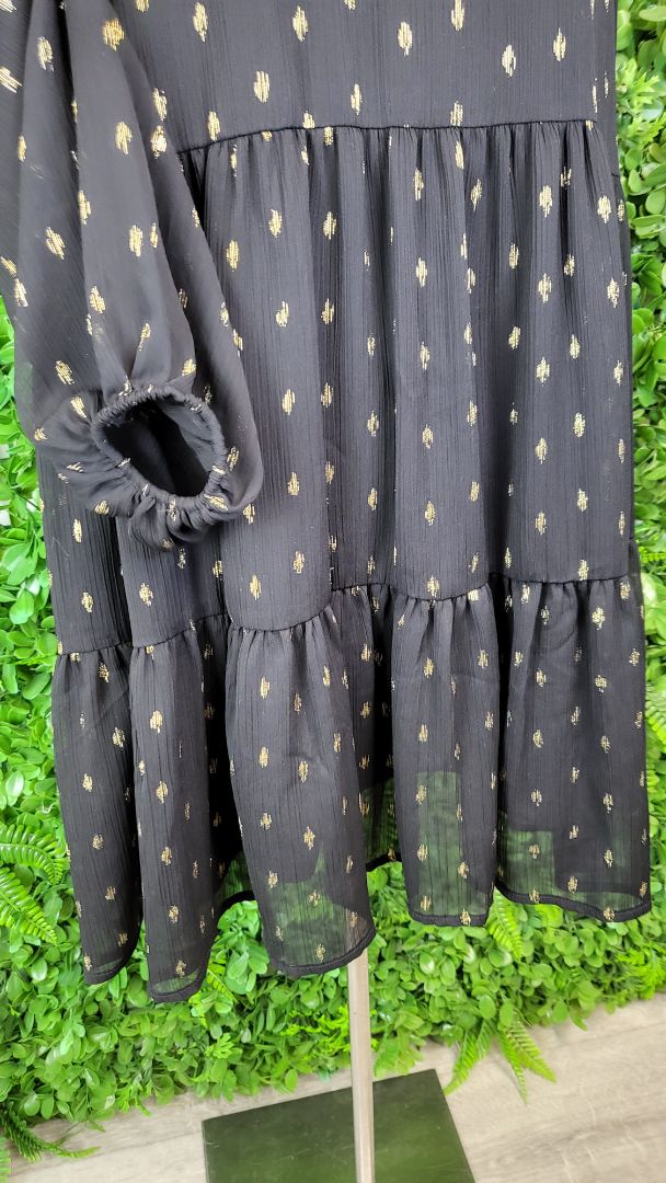 Decjuba Black/Gold Foil Dress (8)