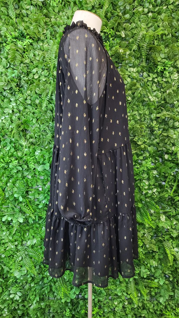 Decjuba Black/Gold Foil Dress (8)