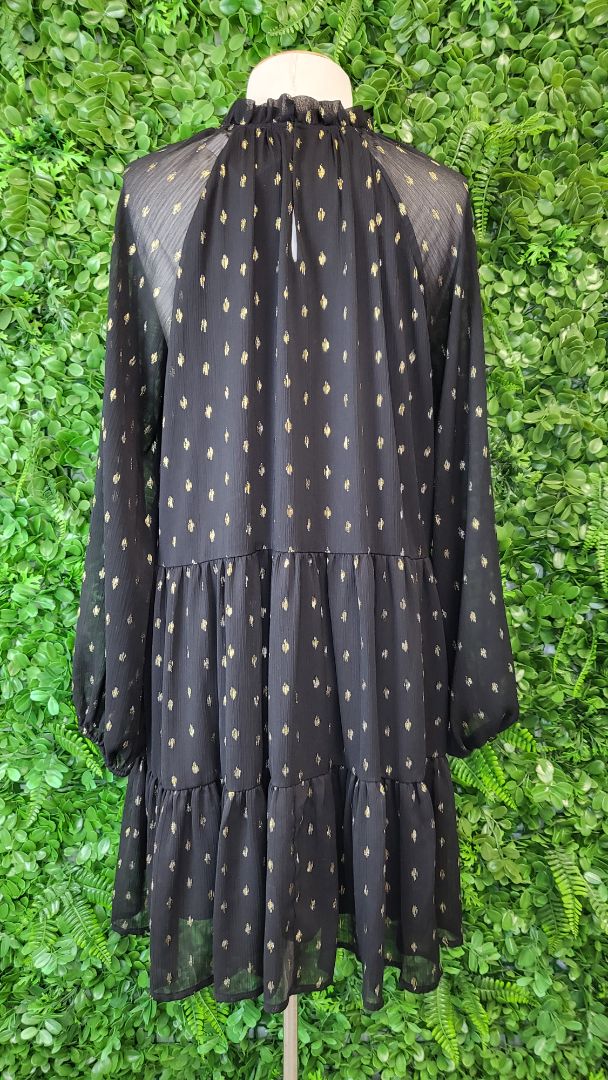 Decjuba Black/Gold Foil Dress (8)