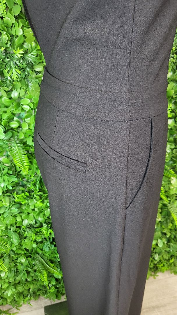 Pink Stitch Black Wide Leg Jumpsuit (6)