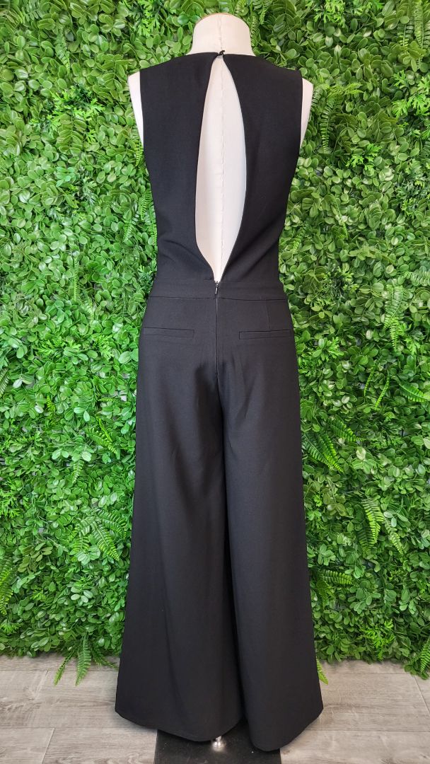 Pink Stitch Black Wide Leg Jumpsuit (6)
