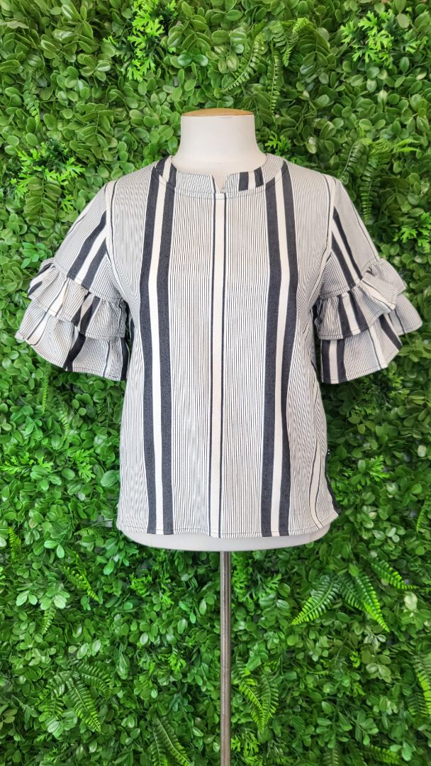 Thing Thing Stripe Frill Sleeve Top (8)