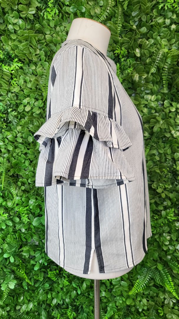 Thing Thing Stripe Frill Sleeve Top (8)