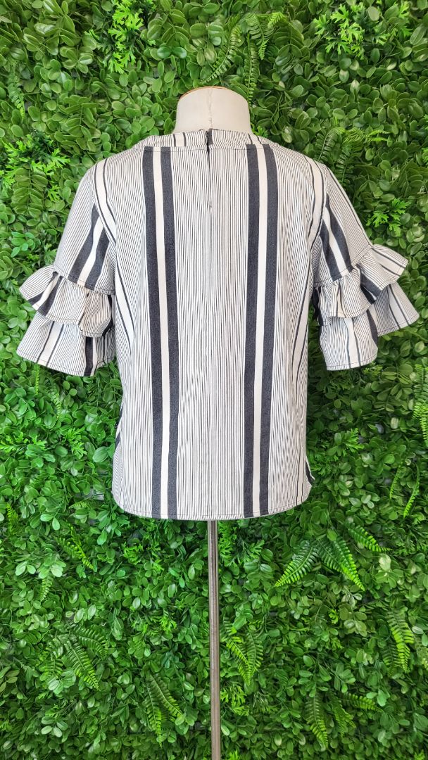 Thing Thing Stripe Frill Sleeve Top (8)