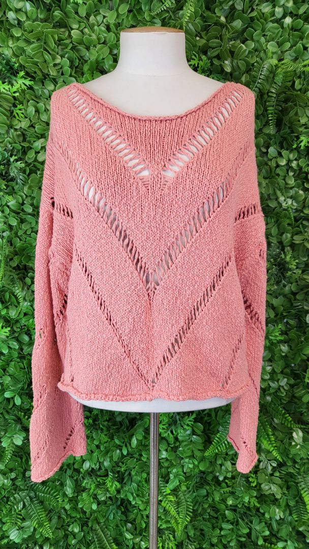 Free People Peach Over Knit (12-16)