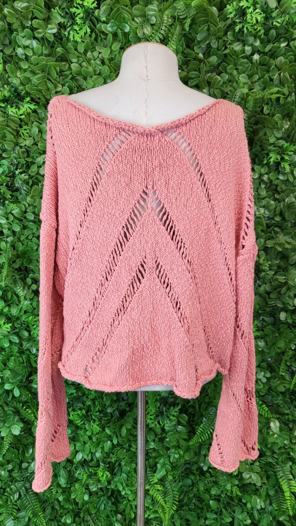 Free People Peach Over Knit (12-16)