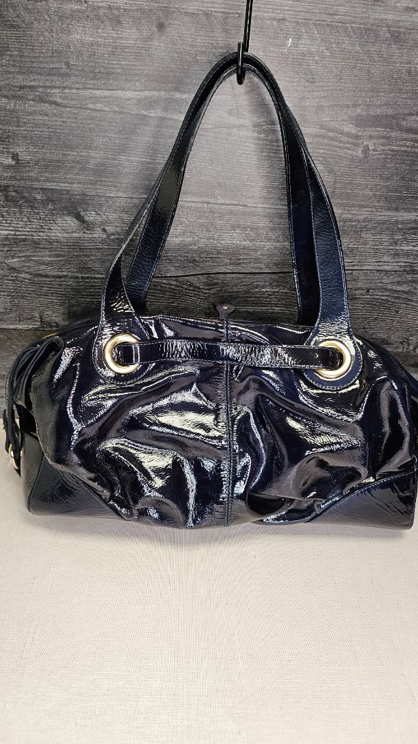 Francesco Biasia Navy Patent Leather Bag (37cmx30x13cm)