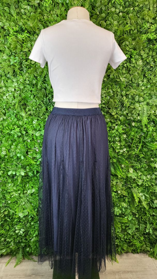 Loobies Story Navy Mesh Skirt (8-10)