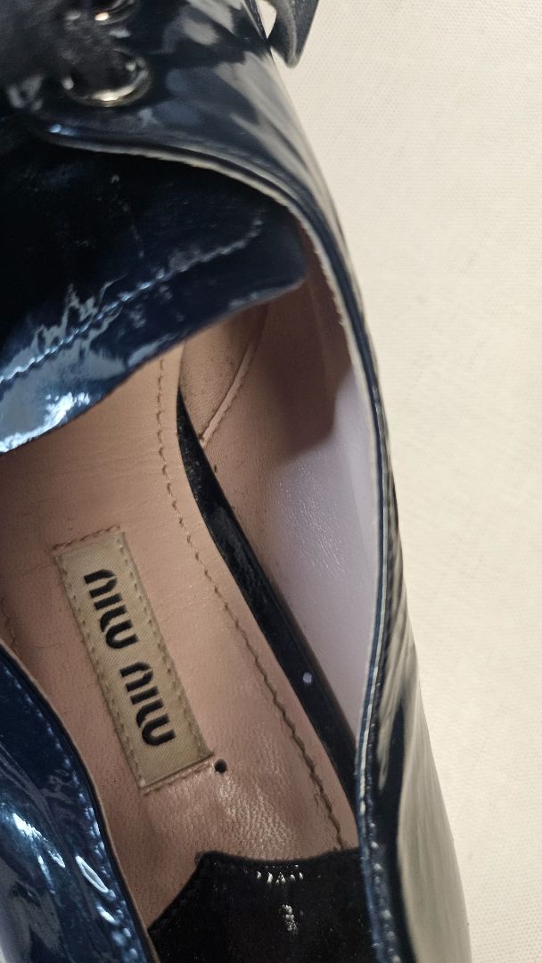 Miu Miu Navy Patent Flat (38)